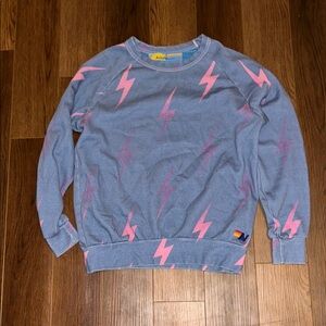 Gray and Pink Lightning Bolt Sweater